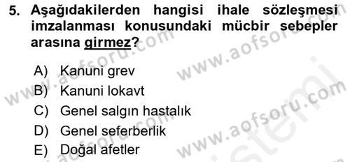 Sağlık Kurumları Mevzuatı Dersi 2018 - 2019 Yılı (Final) Dönem Sonu Sınav Soruları 5. Soru