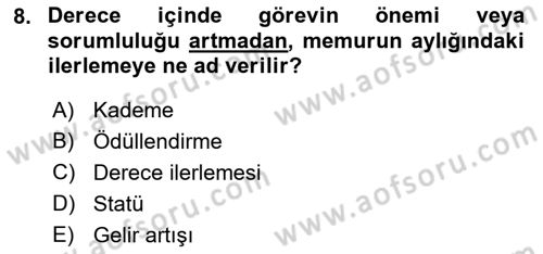 Sağlık Kurumları Mevzuatı Dersi 2018 - 2019 Yılı (Final) Dönem Sonu Sınav Soruları 8. Soru