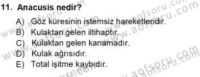 Tıp Terimleri Dersi 2012 - 2013 Yılı (Vize) Ara Sınav Soruları 11. Soru