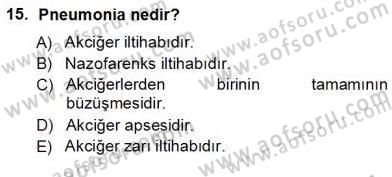 Tıp Terimleri Dersi 2012 - 2013 Yılı (Vize) Ara Sınav Soruları 15. Soru