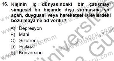Tıp Terimleri Dersi 2012 - 2013 Yılı (Vize) Ara Sınav Soruları 16. Soru