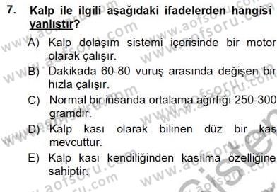 Tıp Terimleri Dersi Ara Sınavı Deneme Sınav Soruları 7. Soru