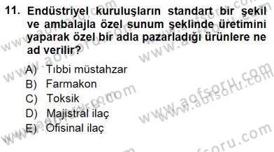 Tıp Terimleri Dersi 2012 - 2013 Yılı (Final) Dönem Sonu Sınav Soruları 11. Soru