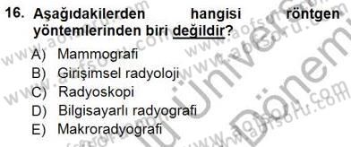 Tıp Terimleri Dersi 2012 - 2013 Yılı (Final) Dönem Sonu Sınav Soruları 16. Soru