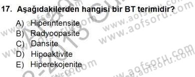 Tıp Terimleri Dersi 2012 - 2013 Yılı (Final) Dönem Sonu Sınav Soruları 17. Soru