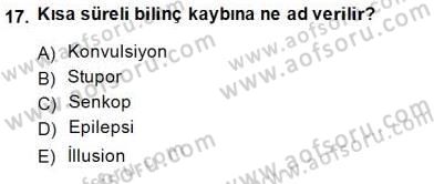 Tıp Terimleri Dersi 2014 - 2015 Yılı (Vize) Ara Sınav Soruları 17. Soru