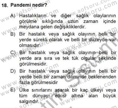 Tıp Terimleri Dersi 2014 - 2015 Yılı (Final) Dönem Sonu Sınav Soruları 18. Soru