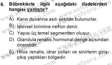 Tıp Terimleri Dersi 2014 - 2015 Yılı (Final) Dönem Sonu Sınav Soruları 6. Soru