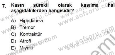 Tıp Terimleri Dersi 2014 - 2015 Yılı (Final) Dönem Sonu Sınav Soruları 7. Soru