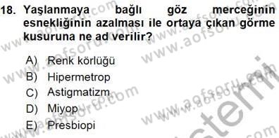 Tıp Terimleri Dersi 2015 - 2016 Yılı (Vize) Ara Sınav Soruları 18. Soru