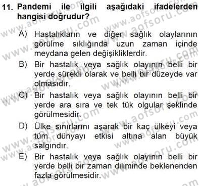 Tıp Terimleri Dersi 2015 - 2016 Yılı (Final) Dönem Sonu Sınav Soruları 11. Soru