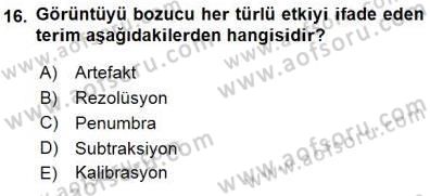 Tıp Terimleri Dersi 2015 - 2016 Yılı (Final) Dönem Sonu Sınavı 16. Soru