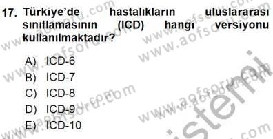 Tıp Terimleri Dersi 2015 - 2016 Yılı (Final) Dönem Sonu Sınav Soruları 17. Soru