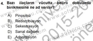 Tıp Terimleri Dersi 2015 - 2016 Yılı (Final) Dönem Sonu Sınav Soruları 4. Soru