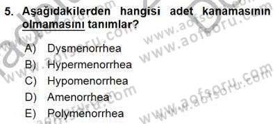 Tıp Terimleri Dersi 2015 - 2016 Yılı (Final) Dönem Sonu Sınav Soruları 5. Soru
