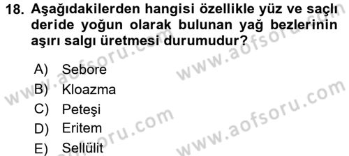 Tıp Terimleri Dersi 2016 - 2017 Yılı 3 Ders Sınav Soruları 18. Soru