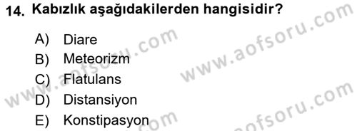 Tıp Terimleri Dersi Ara Sınavı Deneme Sınav Soruları 14. Soru