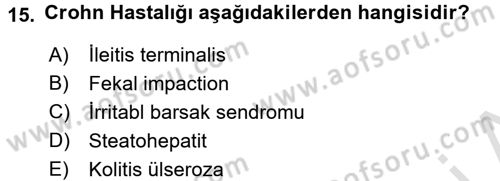 Tıp Terimleri Dersi 2016 - 2017 Yılı (Vize) Ara Sınav Soruları 15. Soru