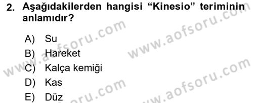 Tıp Terimleri Dersi 2016 - 2017 Yılı (Vize) Ara Sınav Soruları 2. Soru