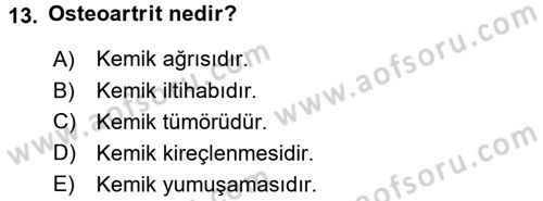Tıp Terimleri Dersi 2016 - 2017 Yılı (Final) Dönem Sonu Sınav Soruları 13. Soru