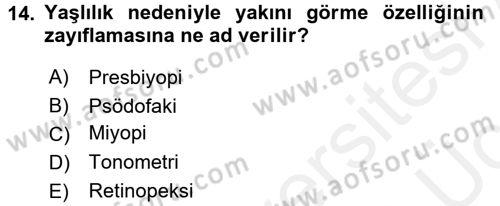 Tıp Terimleri Dersi 2017 - 2018 Yılı 3 Ders Sınav Soruları 14. Soru