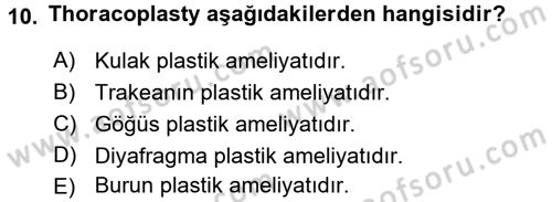 Tıp Terimleri Dersi 2017 - 2018 Yılı (Vize) Ara Sınav Soruları 10. Soru