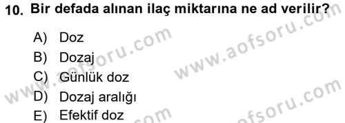 Tıp Terimleri Dersi 2017 - 2018 Yılı (Final) Dönem Sonu Sınav Soruları 10. Soru