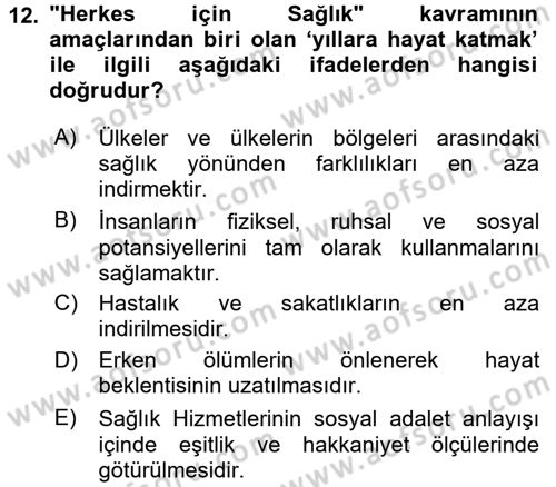 Tıp Terimleri Dersi 2017 - 2018 Yılı (Final) Dönem Sonu Sınav Soruları 12. Soru