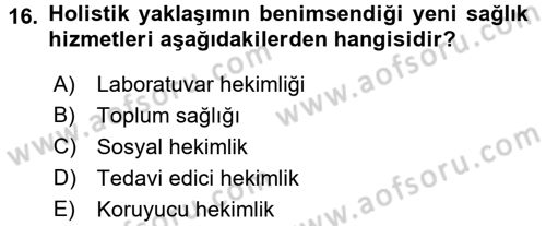 Tıp Terimleri Dersi 2017 - 2018 Yılı (Final) Dönem Sonu Sınav Soruları 16. Soru