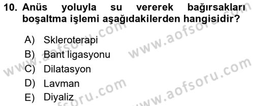 Tıp Terimleri Dersi 2018 - 2019 Yılı 3 Ders Sınavı 10. Soru