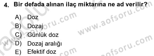 Tıp Terimleri Dersi 2018 - 2019 Yılı 3 Ders Sınav Soruları 4. Soru