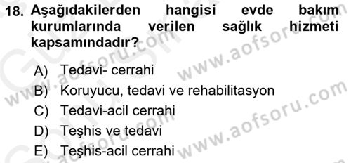 Tıp Terimleri Dersi 2018 - 2019 Yılı (Final) Dönem Sonu Sınav Soruları 18. Soru