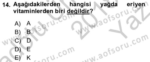 Tıp Terimleri Dersi 2018 - 2019 Yılı Yaz Okulu Sınav Soruları 14. Soru