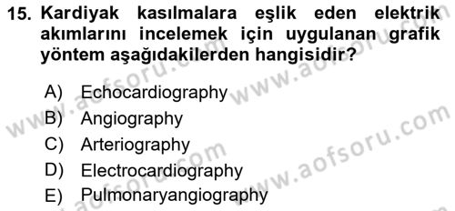 Tıp Terimleri Dersi Ara Sınavı Deneme Sınav Soruları 15. Soru