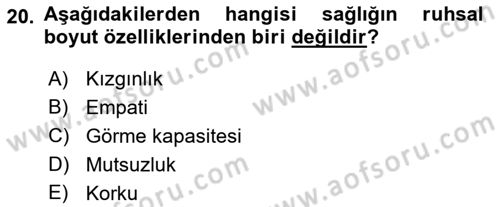 Tıp Terimleri Dersi 2019 - 2020 Yılı (Final) Dönem Sonu Sınav Soruları 20. Soru