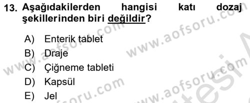 Tıp Terimleri Dersi 2021 - 2022 Yılı (Final) Dönem Sonu Sınav Soruları 13. Soru