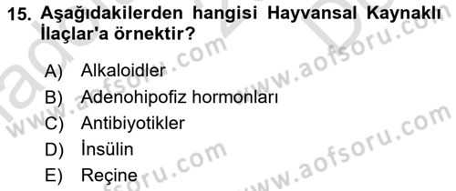 Tıp Terimleri Dersi 2021 - 2022 Yılı (Final) Dönem Sonu Sınav Soruları 15. Soru