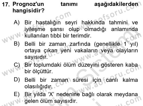 Tıp Terimleri Dersi 2021 - 2022 Yılı (Final) Dönem Sonu Sınav Soruları 17. Soru