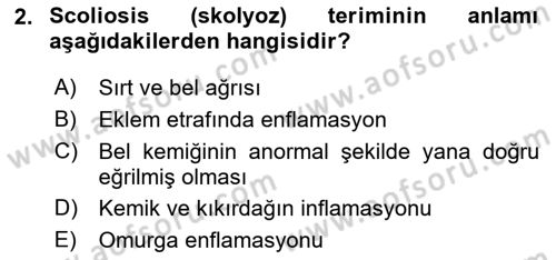 Tıp Terimleri Dersi 2022 - 2023 Yılı (Final) Dönem Sonu Sınavı 2. Soru