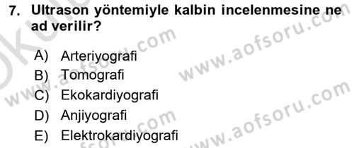 Tıp Terimleri Dersi 2022 - 2023 Yılı Yaz Okulu Sınav Soruları 7. Soru