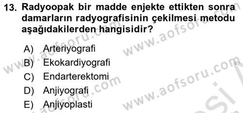 Tıp Terimleri Dersi Ara Sınavı Deneme Sınav Soruları 13. Soru