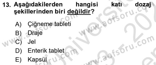 Tıp Terimleri Dersi 2023 - 2024 Yılı (Final) Dönem Sonu Sınav Soruları 13. Soru