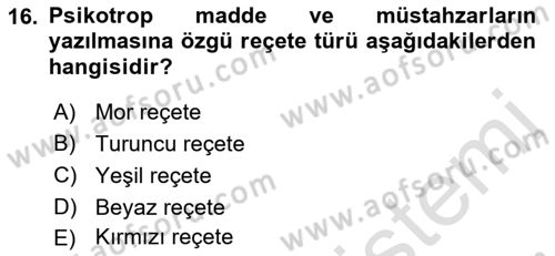 Tıp Terimleri Dersi 2023 - 2024 Yılı (Final) Dönem Sonu Sınav Soruları 16. Soru