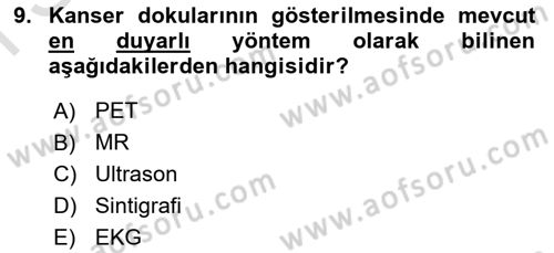 Tıp Terimleri Dersi 2023 - 2024 Yılı (Final) Dönem Sonu Sınav Soruları 9. Soru