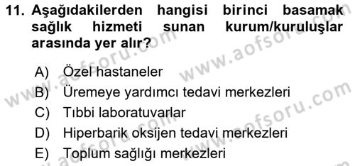 Tıp Terimleri Dersi 2024 - 2025 Yılı (Vize) Ara Sınav Soruları 11. Soru