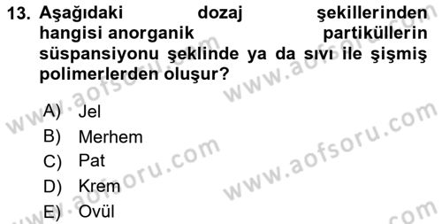 Tıp Terimleri Dersi 2024 - 2025 Yılı (Final) Dönem Sonu Sınav Soruları 13. Soru
