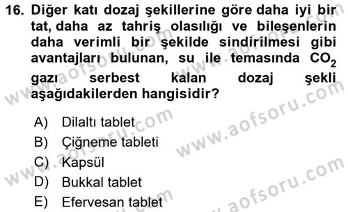 Tıp Terimleri Dersi 2024 - 2025 Yılı (Final) Dönem Sonu Sınav Soruları 16. Soru