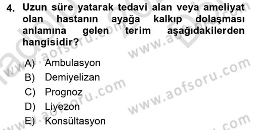 Tıp Terimleri Dersi 2024 - 2025 Yılı (Final) Dönem Sonu Sınav Soruları 4. Soru