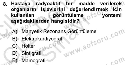 Tıp Terimleri Dersi 2024 - 2025 Yılı (Final) Dönem Sonu Sınav Soruları 8. Soru