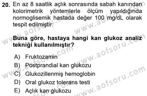 Tıp Terimleri Dersi 2024 - 2025 Yılı Yaz Okulu Sınav Soruları 20. Soru